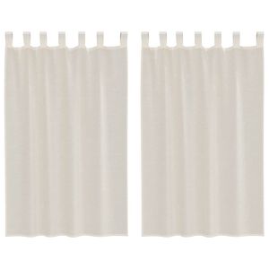 vidaXL Voile Curtains with Tab Top 2 pcs Cream