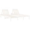 vidaXL Sun Loungers 2 pcs with Table White Solid Wood Pine