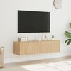 vidaXL TV Wall Cabinets with LED Lights 2 pcs Sonoma Oak 60x35x31 cm