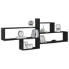 vidaXL Wall Shelf Black Oak 167.5x18x68 cm Engineered Wood