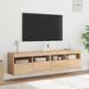 vidaXL TV Wall Cabinets with LED Lights 2 pcs Sonoma Oak 80x30x40 cm