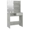 vidaXL Dressing Table with LED Concrete Grey 74.5x40x141 cm