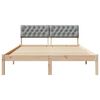 vidaXL Bed frame Brown and light grey 135 x 190 cm Solid pine wood