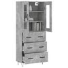 vidaXL Highboard Concrete Grey 69.5x34x180 cm Engineered Wood
