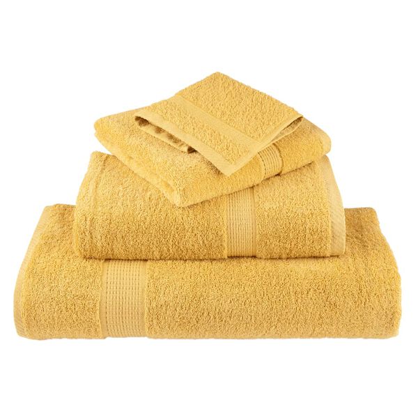 vidaXL Premium Wash Towels "SOLUND" 4 pcs Gold 30x30 cm 600 gsm