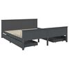 vidaXL Bed Frame without Mattress Dark Grey Solid Wood Pine 180x200 cm Super King (322207+2x321990)