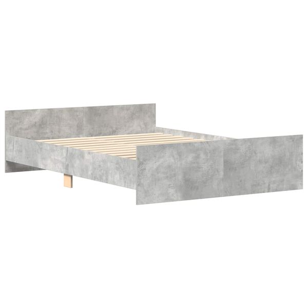 vidaXL Bed Frame without Mattress Concrete Grey 140x200 cm