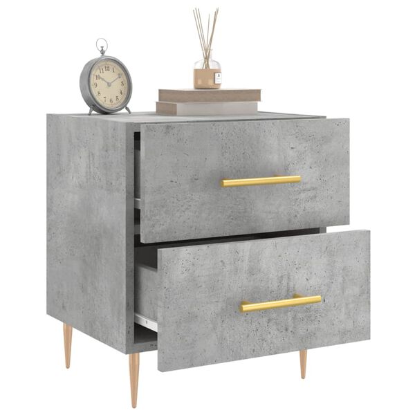 vidaXL Bedside Cabinet Concrete Grey 40x35x47.5 cm Engineered Wood