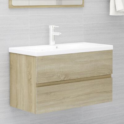vidaXL Sink Cabinet Sonoma Oak 80x38.5x45 cm Engineered Wood