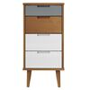 vidaXL Drawer Cabinet MOLDE Brown 40x35x82 cm Solid Wood Pine