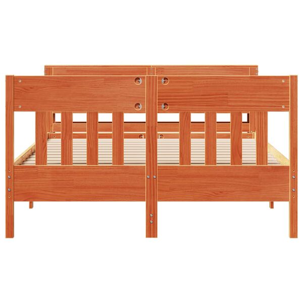 vidaXL Bed Frame without Mattress Wax Brown 120x200 cm Solid Wood Pine