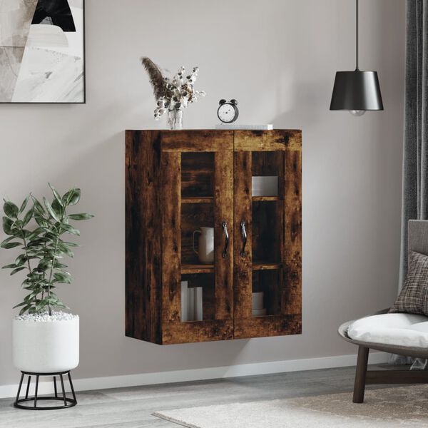 vidaXL Wall Mounted Cabinet Smoked Oak 69.5x34x90 cm Engineered Wood