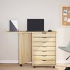 vidaXL Rolling Cabinet with Desk MOSS Clear Varnish Solid Pine wood