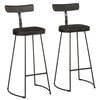 vidaXL Bar Stools 2 pcs Black 49x43x103 cm Solid Wood Mango