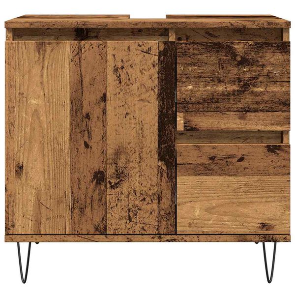 vidaXL Sink Cabinet Old Wood 65x33x60 cm Engineered Wood