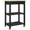 vidaXL Kitchen Trolley Plain Black 88.5 x 40 x 60 cm