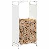 vidaXL Firewood Rack White 44x28x90 cm Cold-rolled steel