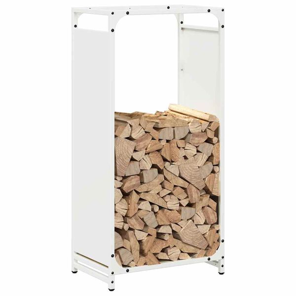 vidaXL Firewood Rack White 44x28x90 cm Cold-rolled steel