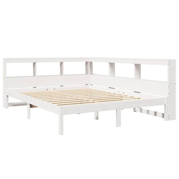vidaXL Bookcase Bed without Mattress White 135x190 cm Solid Wood Pine