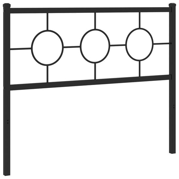 vidaXL Metal Replace Headboard Black 107 cm
