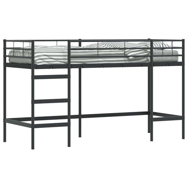 vidaXL Kids'Loft Bed Frame Black 74.5 x 190 cm Steel