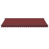 vidaXL Manual Retractable Awning with LEDs Burgundy 500x350 cm