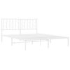 vidaXL Metal Bed Frame without Mattress with Headboard White 150x200cm