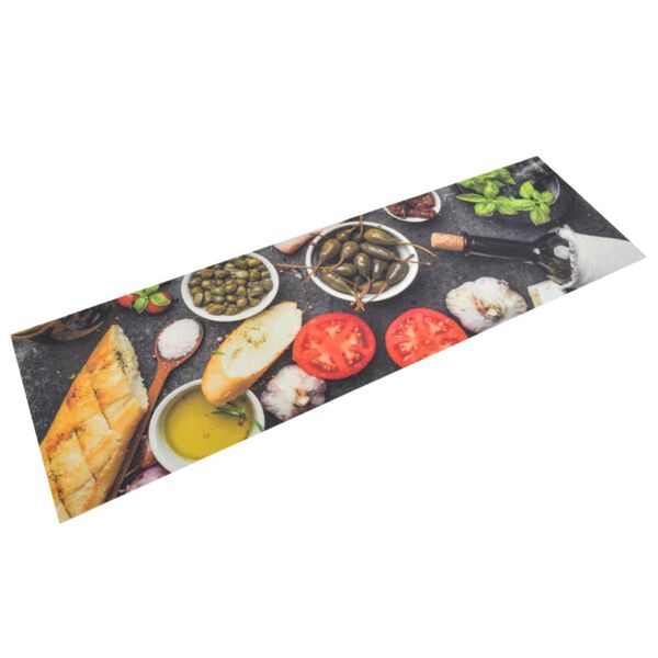vidaXL Kitchen Rug Washable Wine & Dinner 45x150 cm Velvet