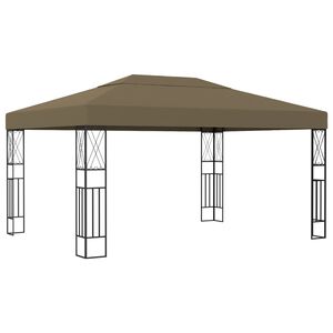 vidaXL Gazebo | Taupe | Fabric (100% polyester), steel | Large