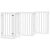 vidaXL Dog Gate with Door Foldable 15 Panels White 750 cm Poplar Wood