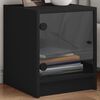 vidaXL Bedside Cabinet with Glass Door Black 35x37x42 cm