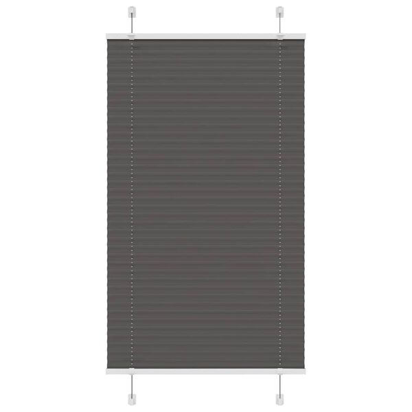 vidaXL Pleated Blind Black 75x100 cm Fabric Width 74.4 cm Polyester