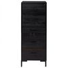 vidaXL Chest of Drawers Black 42x35x110 cm Solid Pinewood