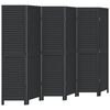 vidaXL Room Divider&nbsp;6 Panels Black Solid Wood Paulownia