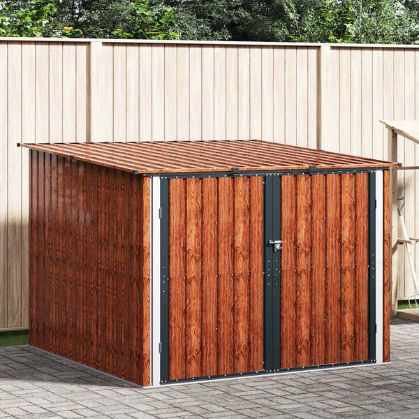 vidaXL Bike Shed 3 pcs Brown 215 x 206 x 157 cm Metal