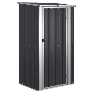 vidaXL Garden Shed Anthracite 118.5x97x209.5 cm Galvanised Steel