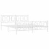 vidaXL Metal Bed Frame without Mattress with Footboard White 183x213cm