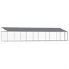 vidaXL Dog Cage with Roof and Door Grey 10x2x2 m Galvanised Steel