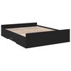 vidaXL Bed Frame with Drawers without Mattress Black 140x200 cm