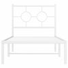 vidaXL Metal Bed Frame without Mattress with Headboard White 80x200cm