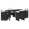 vidaXL Garden Dining Set 5 pcs Black Poly Rattan