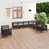 vidaXL 9 Piece Garden Lounge Set Solid Wood Pine Black