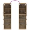vidaXL TV Cabinets with LED Lights 2 pcs Artisian Oak 30.5x30x102 cm