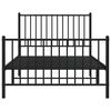 vidaXL Metal Bed Frame without Mattress with Footboard Black 100x200cm