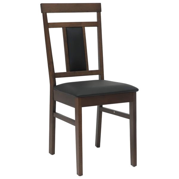 vidaXL Dining Chair 2 pcs Light Brown and Black Solid Rubber Wood