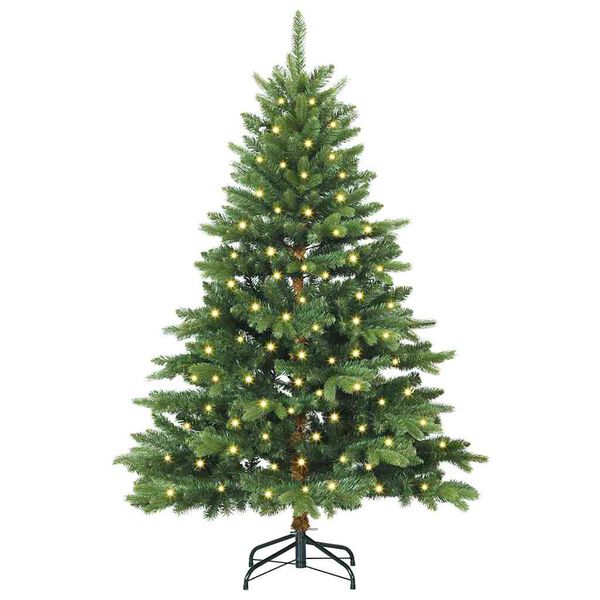 vidaXL Artificial Christmas Tree with 150 LEDs Green 120 cm PE and PVC