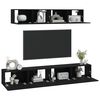 vidaXL 4 Piece TV Cabinet Set Black Engineered Wood