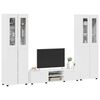 vidaXL TV Cabinet Set with Drawer High Gloss White Engineered Wood