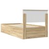 vidaXL Bed Frame with Headboard Sonoma Oak 75 x 190 cm Engineered Wood