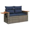 vidaXL 6 Piece Garden Sofa Set with Cushions Grey Poly Rattan Acacia